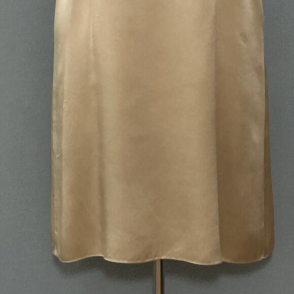 Rickie Freeman Teri Jon Womens Dress 4 Gold Silk Satin‎ Slip Cocktail Retro Y2K - Picture 4 of 13